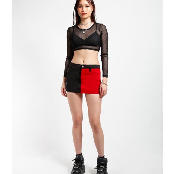 Sold TRIPP NYC Split Skirt, Red/Black, Punk as ____* - Picture 14 of 14